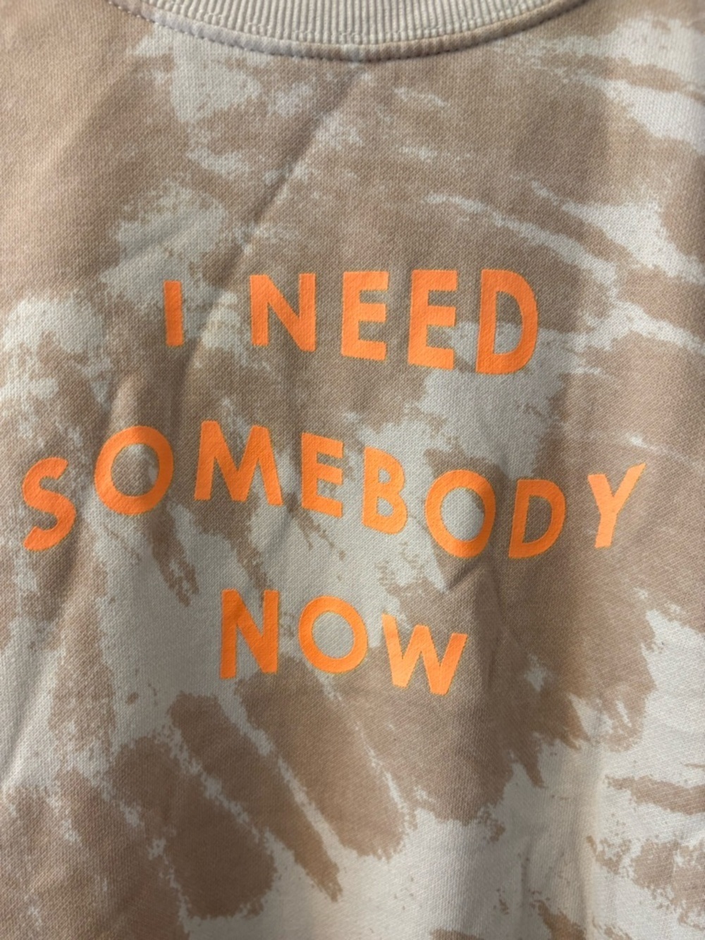 H&M Beige & Creme Shawn Mendes Tie-Dye Sweatshirt Oversized Size Extra Small - Picture 7 of 15